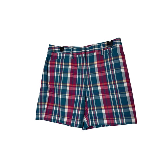 Lands' End Plaid Shorts Womens Size 10 Mid Rise Casual Colorful - Picture 1 of 5